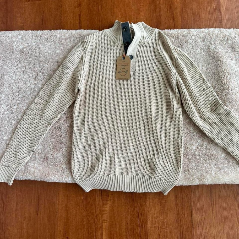Weatherproof Men's Beige Zip-Up Sweater